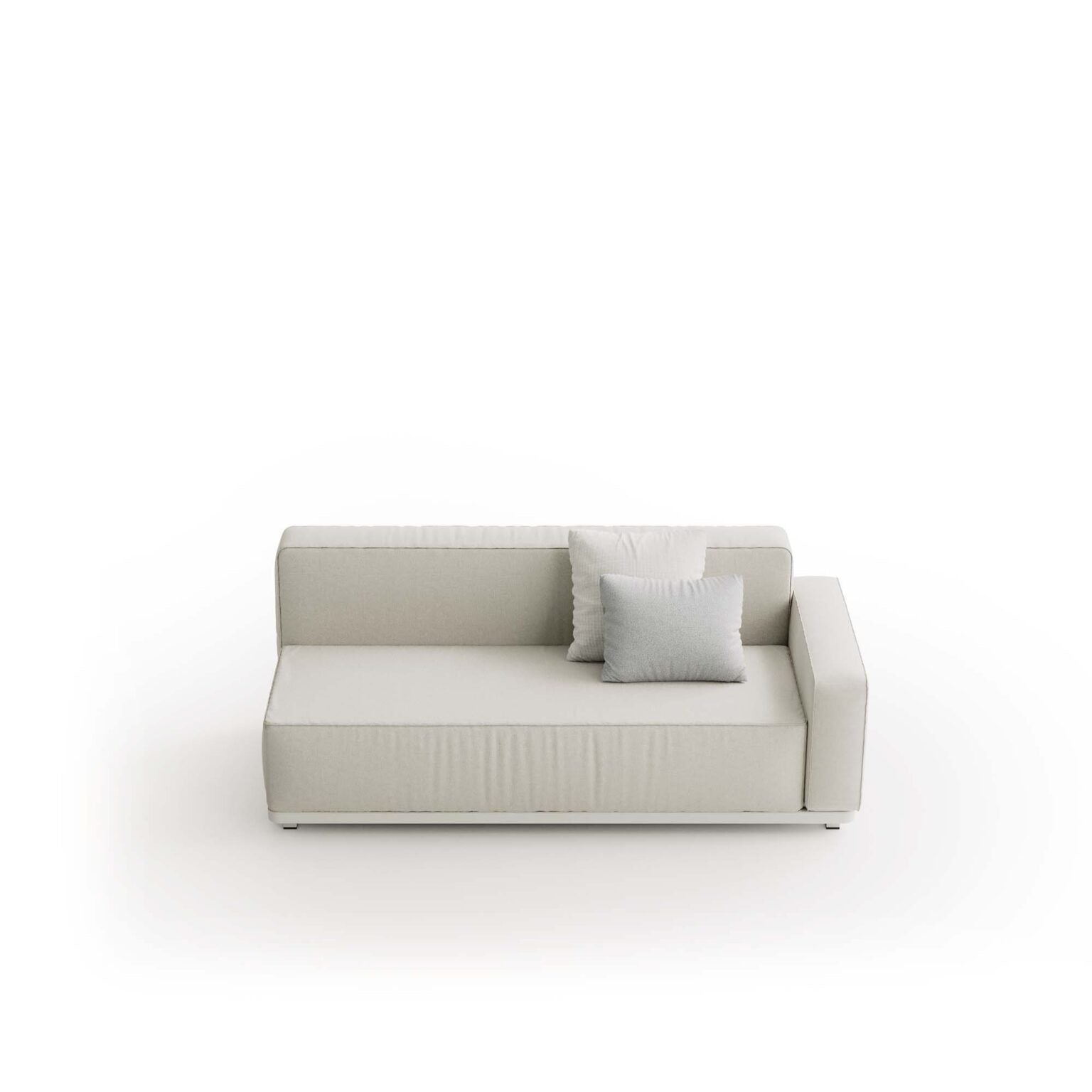 Modular Outdoor Sofa with Right Arm | Minimalist High-End Garden Lounge Furniture | Italian-Made Seating Solution | Atmosphera Laguna