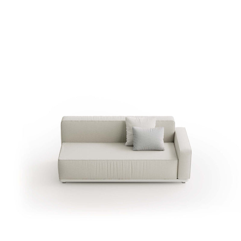 Modular Outdoor Sofa with Right Arm | Minimalist High-End Garden Lounge Furniture | Italian-Made Seating Solution | Atmosphera Laguna