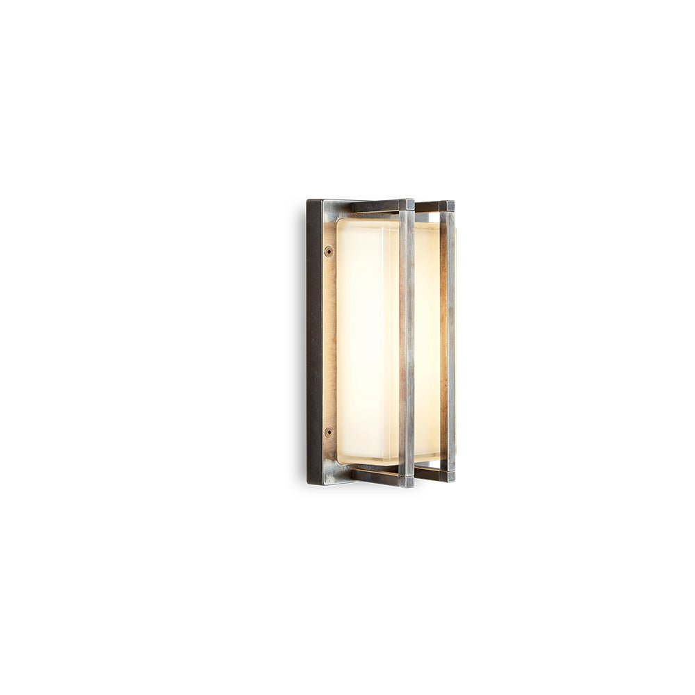 Moretti Luce Ice Cubic Rectangular Wall Lamp in Nickel Brass | Durable Outdoor Wall Light | Premium Metal Finish | Italian Quality