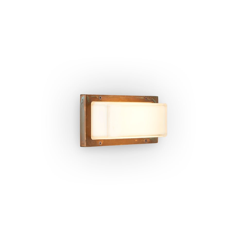 Moretti Luce | Industrial Rectangular Wall Lamp | Horizontal View | High-End Exterior Wall Light