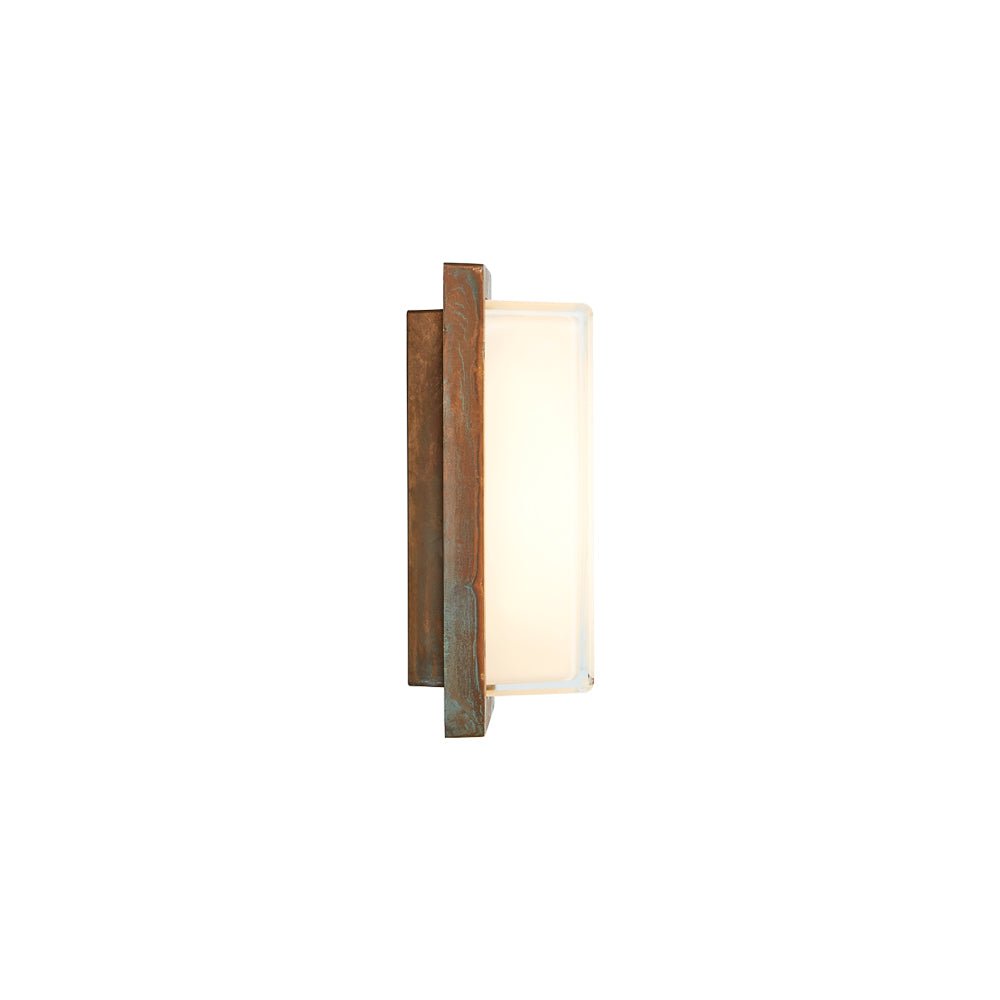 Moretti Luce | Industrial Rectangular Wall Lamp | Side View | Durable Metal Outdoor Wall Light