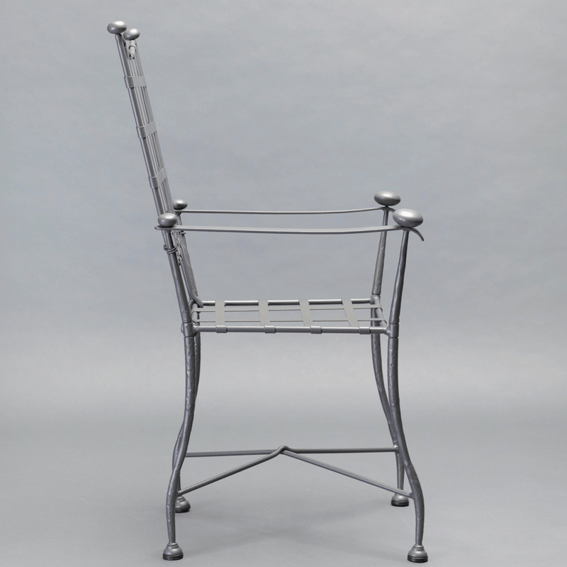 Outdoor Metal Chair with Chain Detail | Officina Ciani | Silver Patio Chair