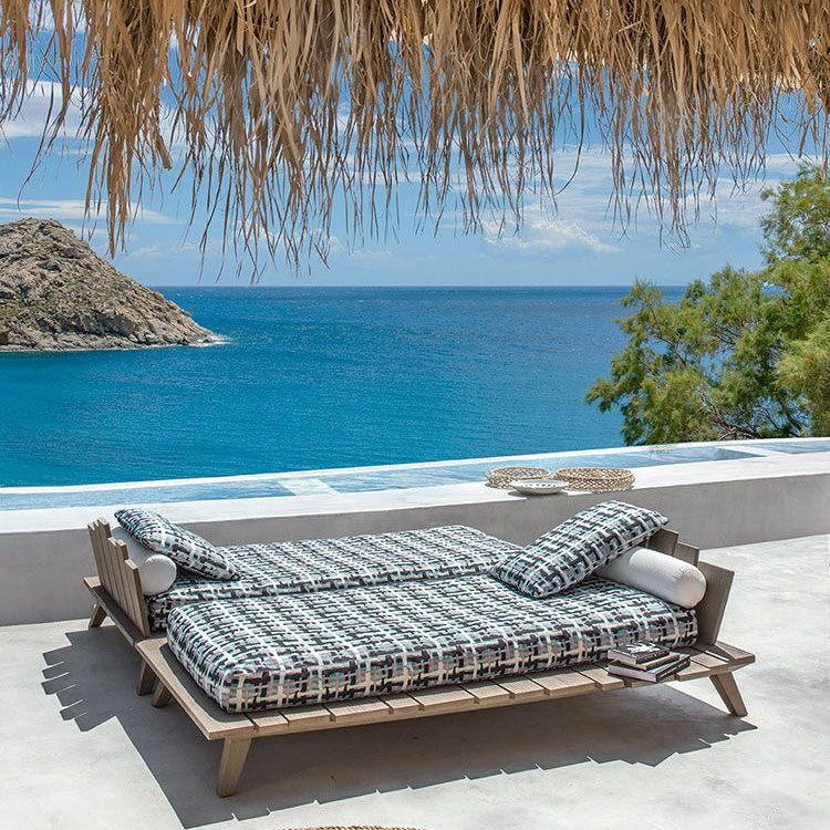 Premium Outdoor Daybed | Luxury Sun Lounger With Upholstery | Exclusive Resort Furniture | Ethimo Rafael