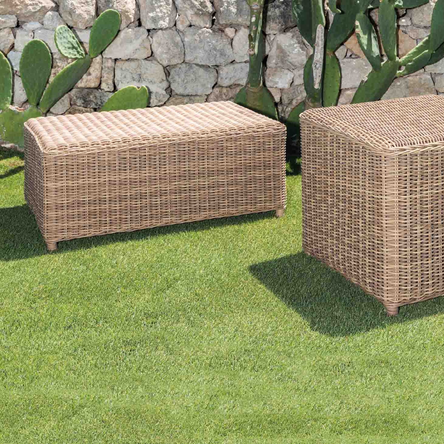 Rectangular Outdoor Woven Coffee Table | Rattan Garden Coffee Table | Weather-Resistant Outdoor Furniture | Braid Cloe