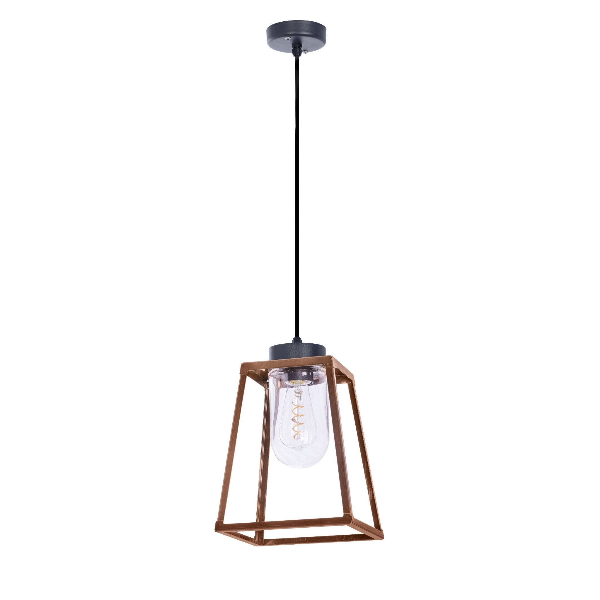 Modern Aluminium Outdoor Lantern Pendant IP65 | Brass | Roger Pradier Lampiok M4