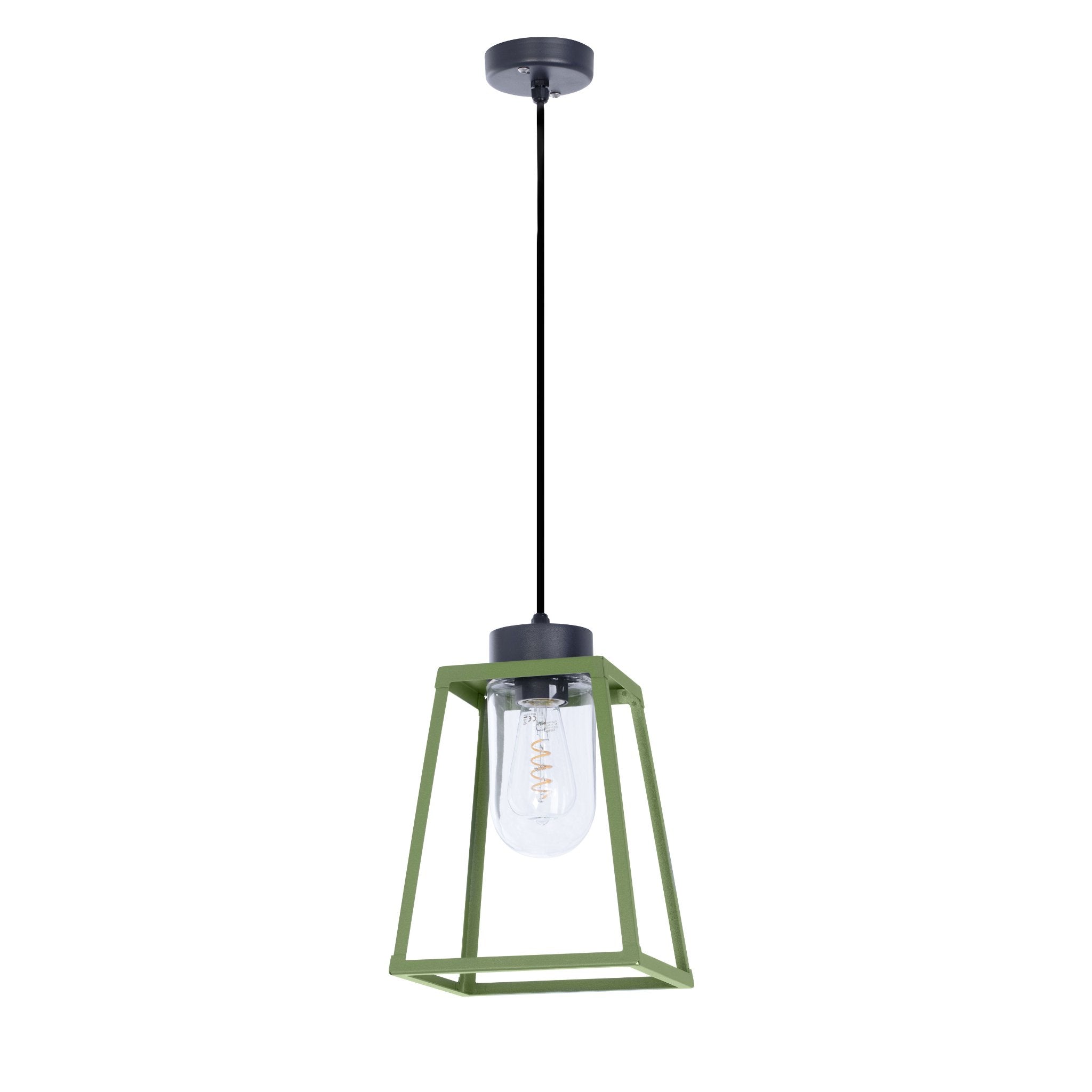 Modern Aluminium Outdoor Lantern Pendant IP65 | Green | Roger Pradier Lampiok M4