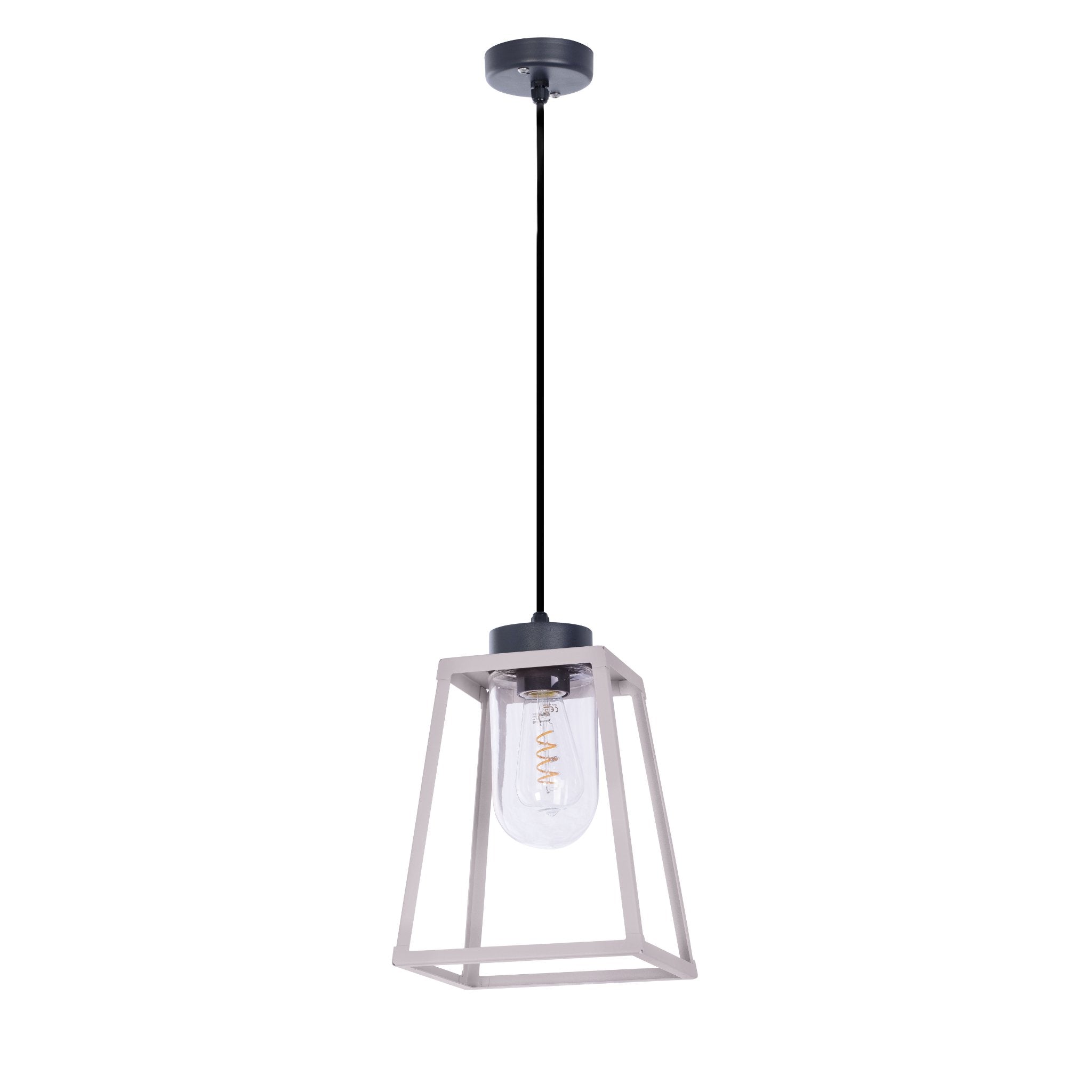 Modern Aluminium Outdoor Lantern Pendant IP65 | Grey | Roger Pradier Lampiok M4