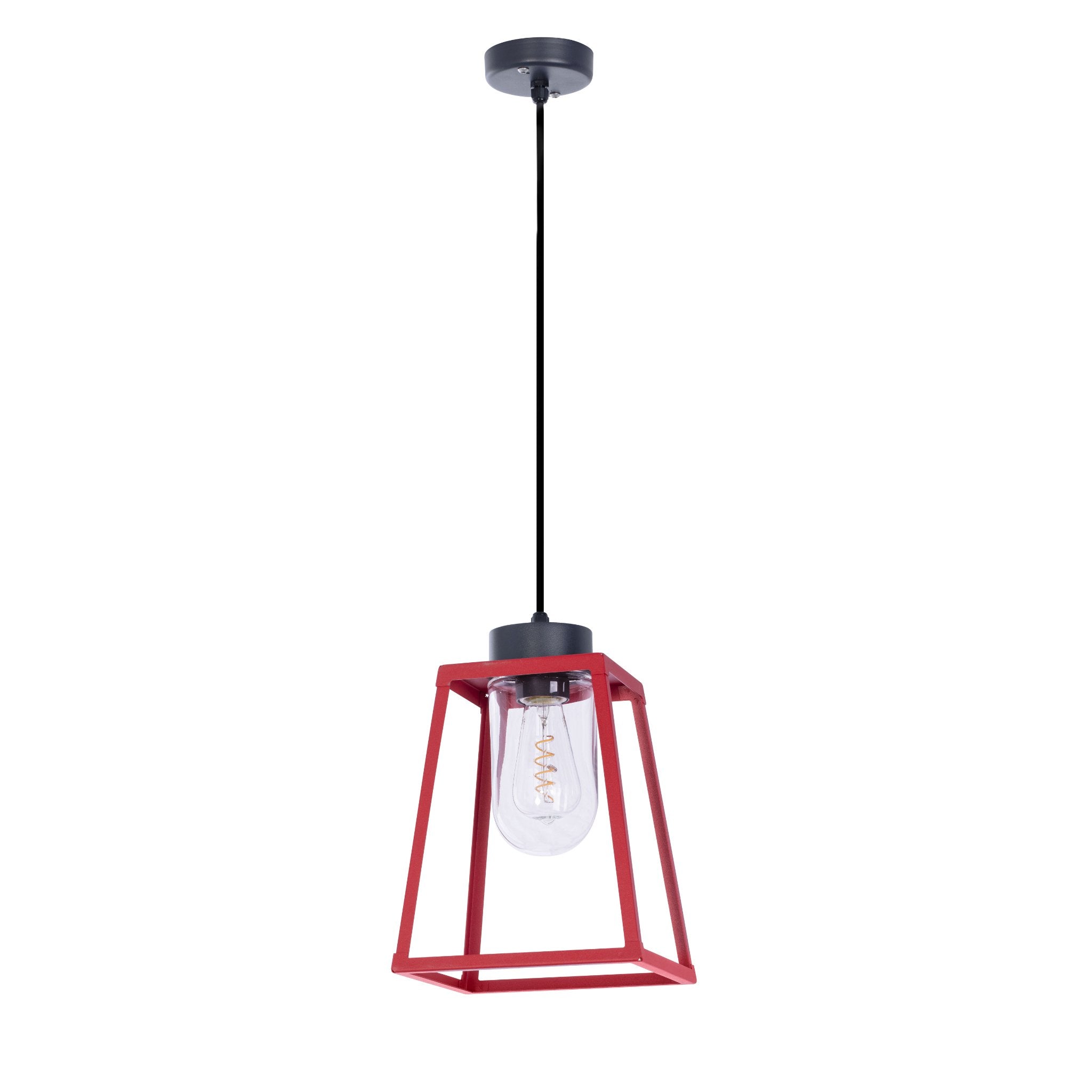 Modern Aluminium Outdoor Lantern Pendant IP65 | Red | Roger Pradier Lampiok M4