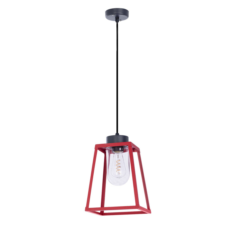 Modern Aluminium Outdoor Lantern Pendant IP65 | Red | Roger Pradier Lampiok M4