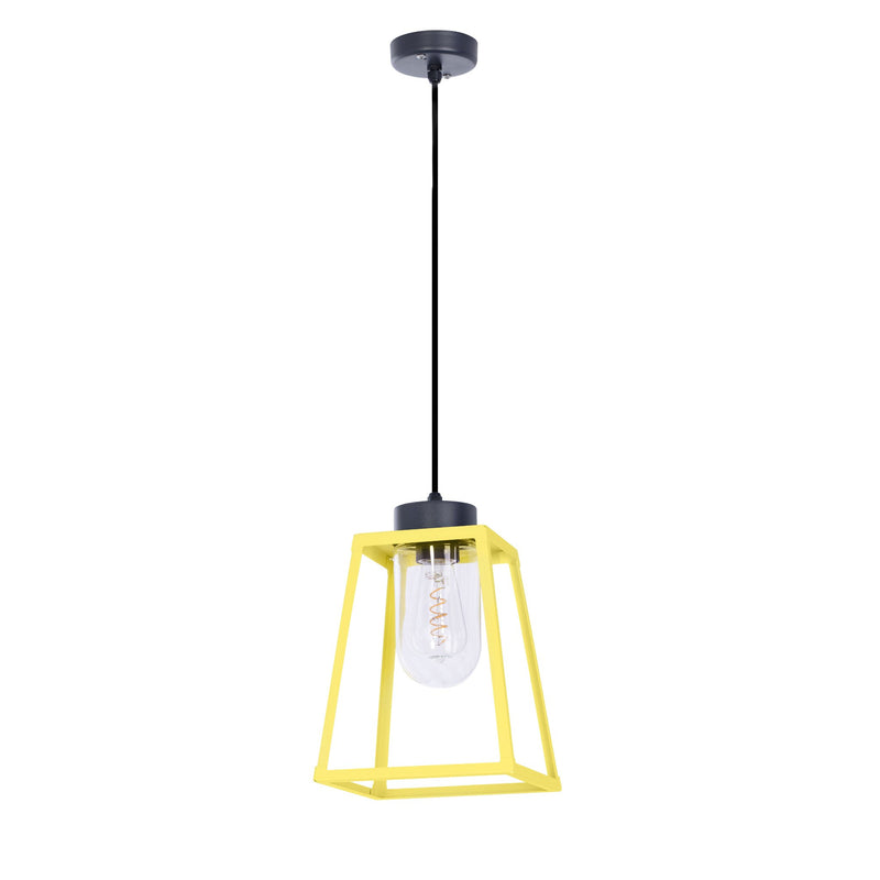 Modern Aluminium Outdoor Lantern Pendant IP65 | Yellow| Roger Pradier Lampiok M4