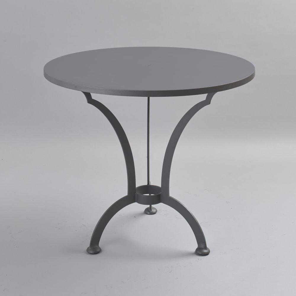 Round Grey Iron Dining Table | Luxury Outdoor Coffee Table | High End Metal Garden Furniture | Designed and Made in Italy