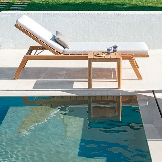 Teak Sun Lounger by the Pool | Stylish Outdoor Lounger with Adjustable Recline | Perfect for Luxury Terraces | Ethimo Costes