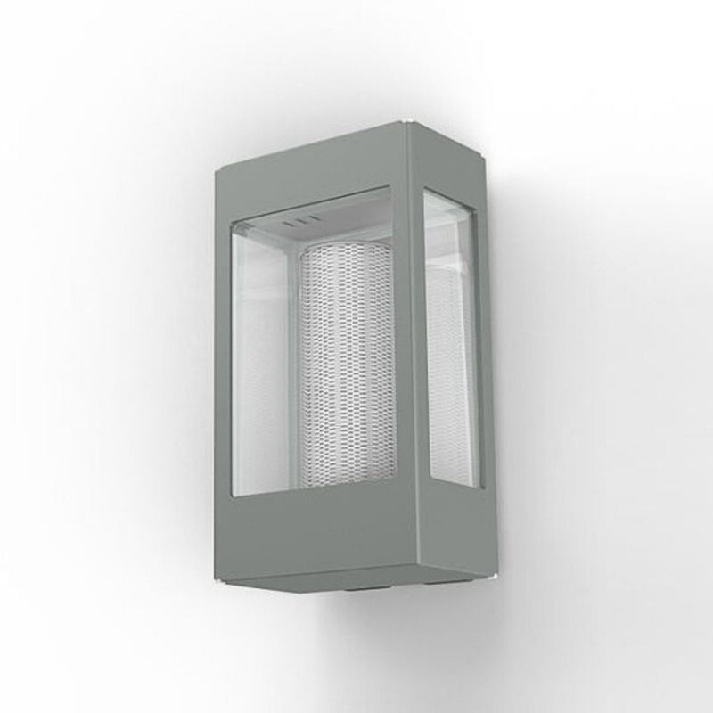 Modern Metal Garden Wall Lantern IP65 | Grey| Roger Pradier Tetra M1