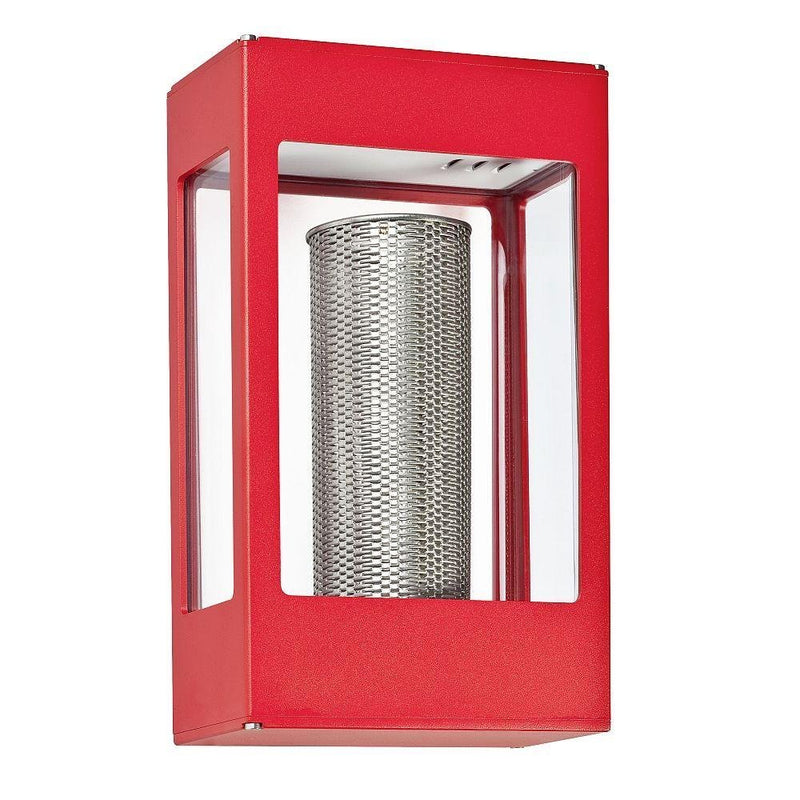 Modern Metal Garden Wall Lantern IP65 | Red | Roger Pradier Tetra M1