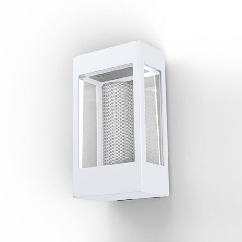 Modern Metal Garden Wall Lantern IP65 | White | Roger Pradier Tetra M1