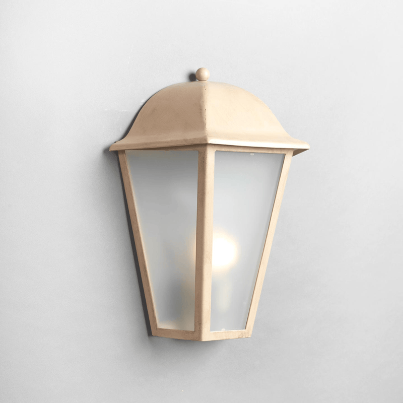 Traditional Metal Outdoor Wall Light | Officina Ciani | MARMI | Beige Powder-Coated Iron Lantern | Luxury Exterior Lighting | Made in Italy