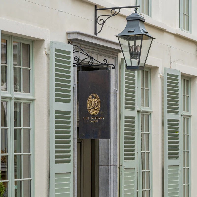 Traditional Bracket Lantern Wall Light illuminating entrance | luxury outdoor lantern | high-end wall-mounted light | Belgian craftsmanship | Authentage