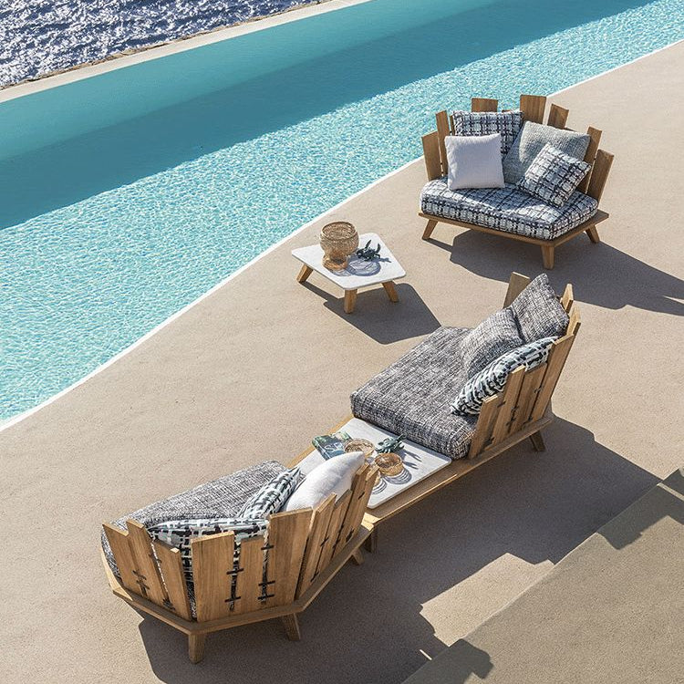  Unique Asymmetrical Outdoor Lounge Armchair | Luxury Outdoor Furniture | High End Outdoor Seating | Designed and Made in Italy | Ethimo Rafael