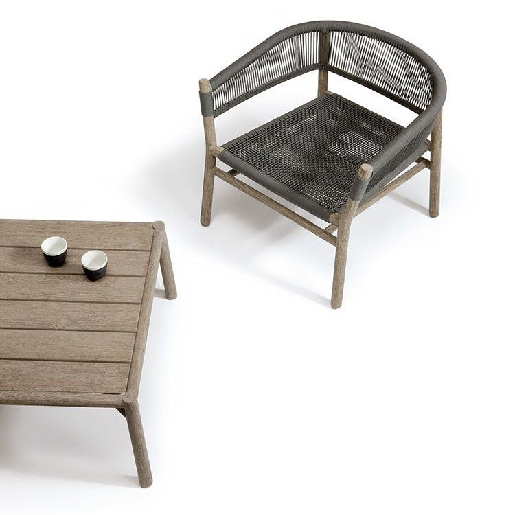 Hand-Woven Outdoor Armchair in Lava Grey | Durable and Stylish Garden Chair | Ethimo Kilt