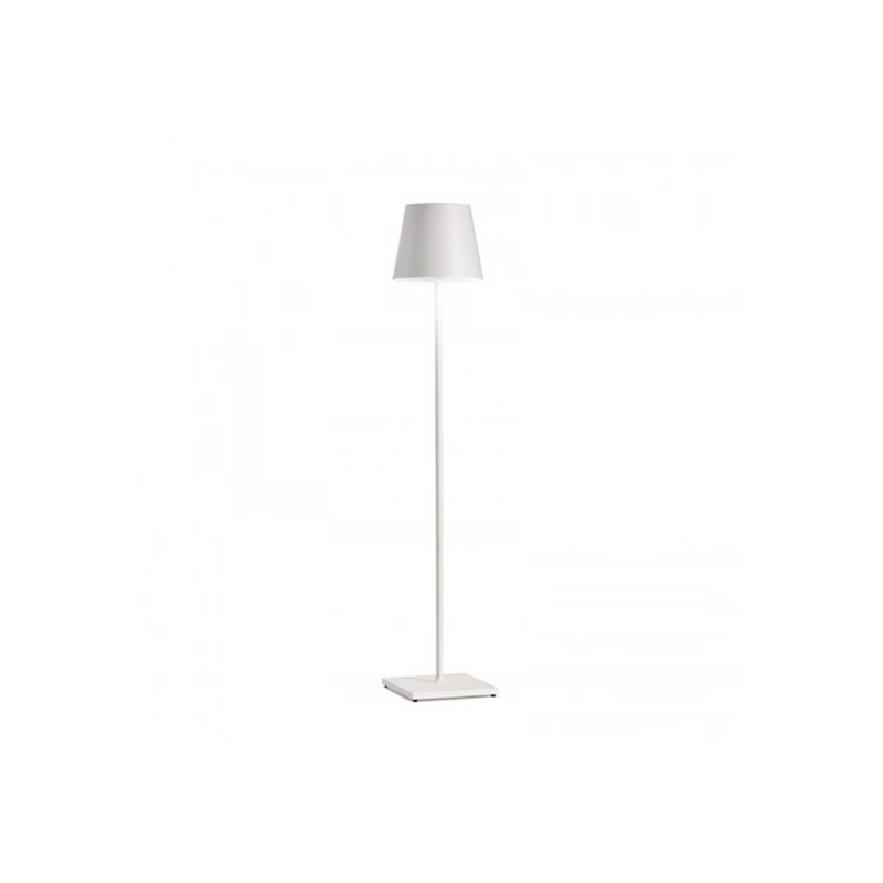Cordless Outdoor Floor Lamp White | IP54 Rechargeable Garden Light | Zafferano Poldina