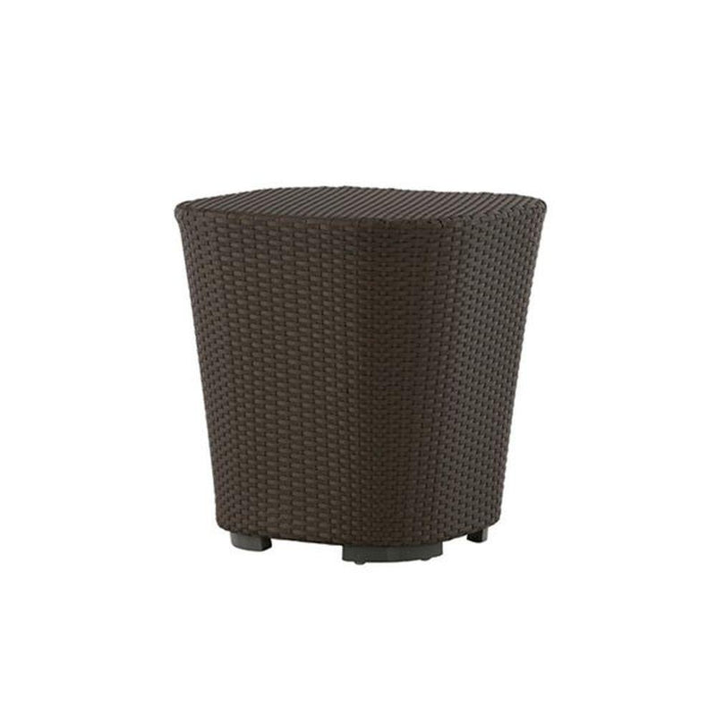 Rattan Garden Side Table | modern high end Italian wiven side table for sale | brown taupe