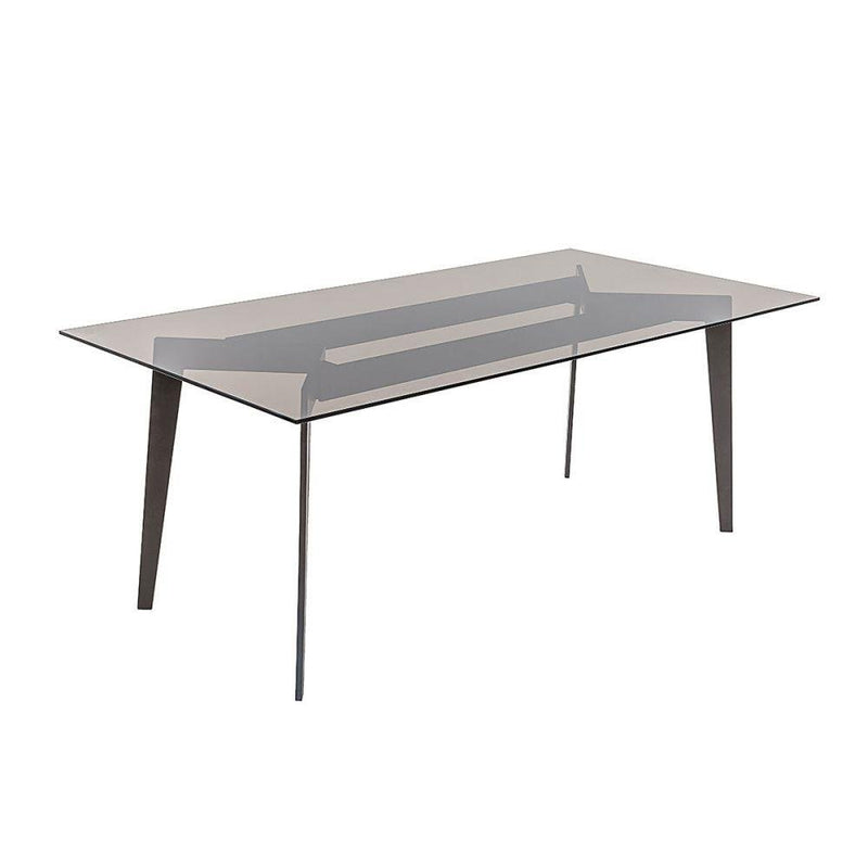 Exterior Glass Top Rectangular Dining Table | high end large outdoor retangular table | brown taupe