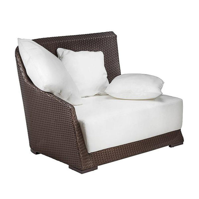 Modern Left Corner Modular Armchair | luxurious Italian design garden rattan mudular seating | brown taupe