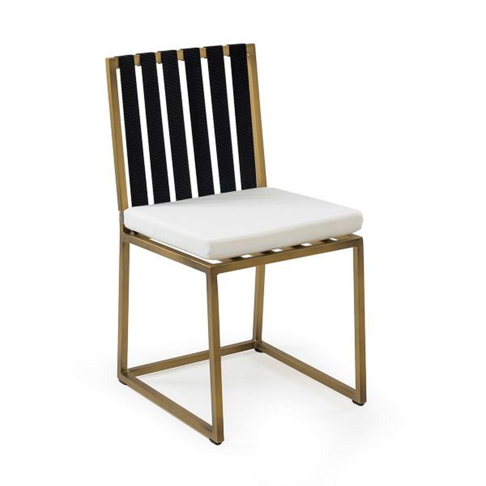 Elegant Luxury Aluminium Garden Dining Chair | luxury metal garden dining chair | gold black white taupe
