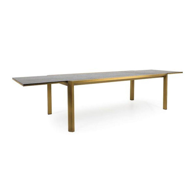 Luxury Extendable Outdoor Dining Table | high end Italian modern garden table | gold black white taupe