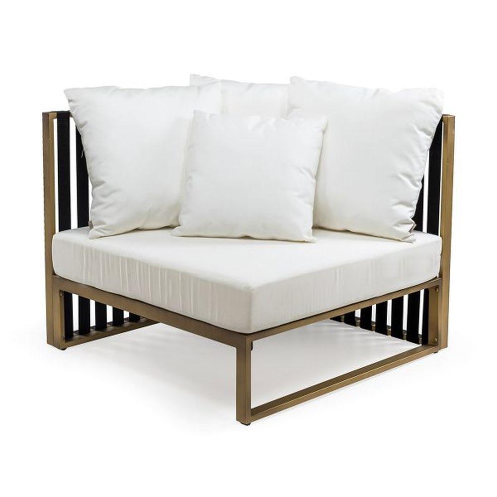 Sleek Aluminium Right Corner Piece | stylish modern modular corner chair | modular furniture | gold black white taupe