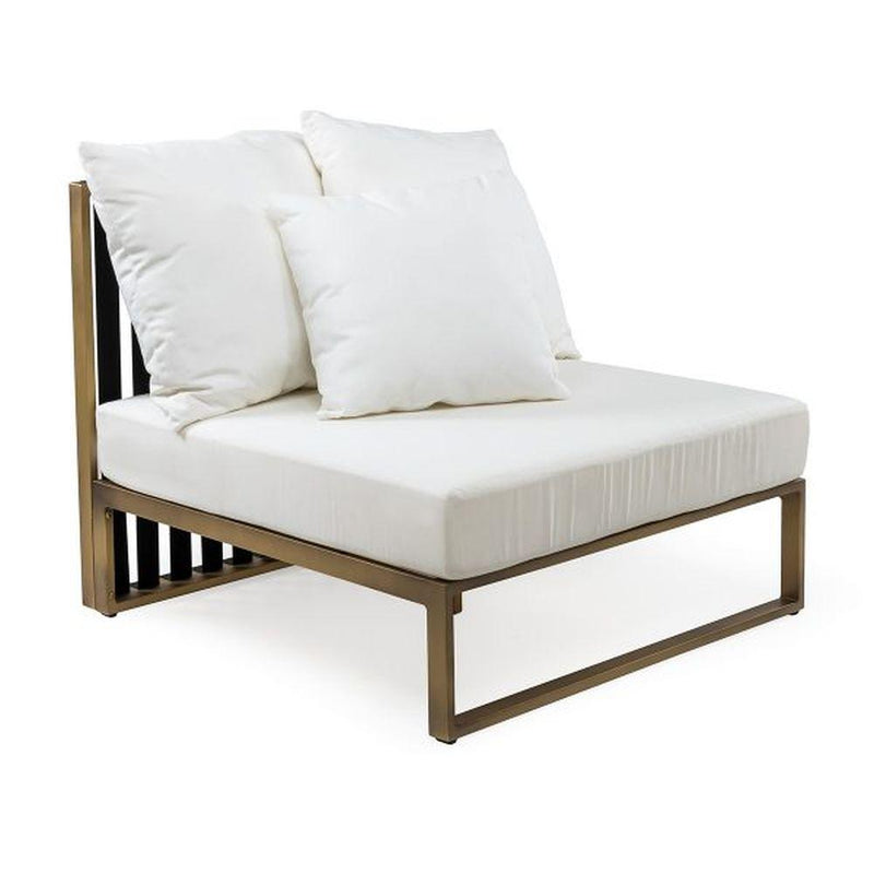 Aluminium Modern Garden Centre Module | simple metal interchangeable garden chair | modular furniture | gold black white taupe