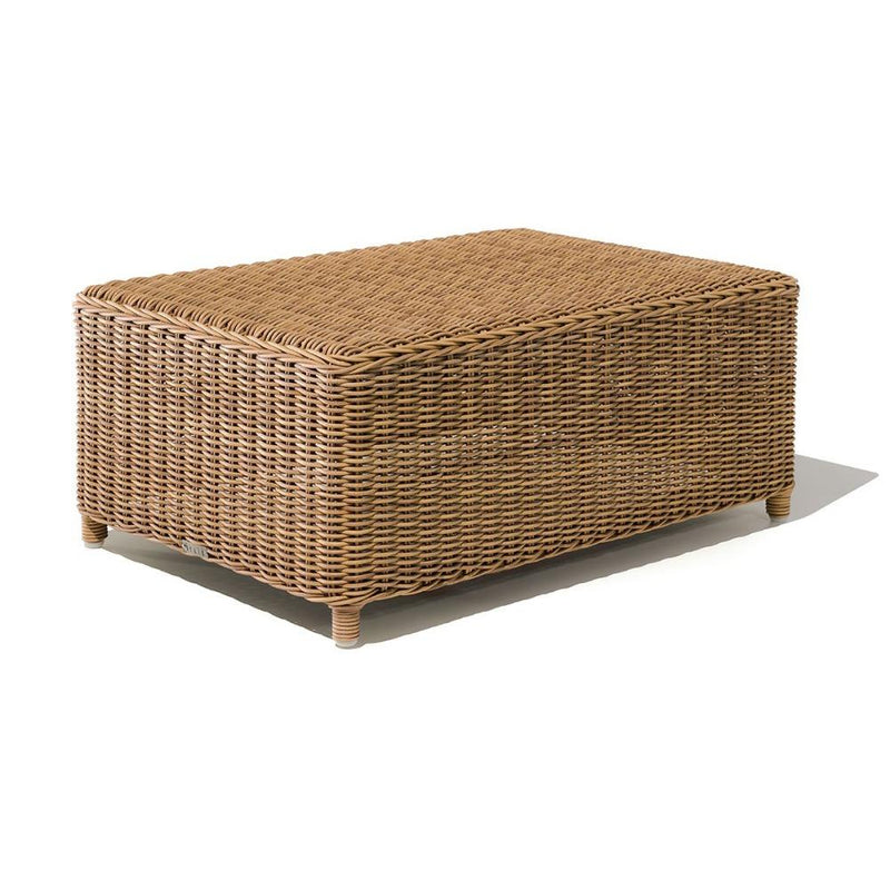Rectangular Outdoor Woven Coffee Table | portable garden wooden rectangle low level table | rattan exterior furniture