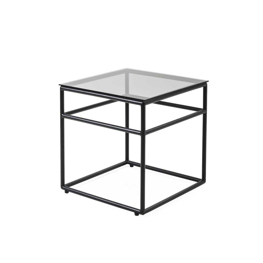 Small Minimal Outdoor Glass Top Side Table | luxury Italian mini exterior table | white black taupe