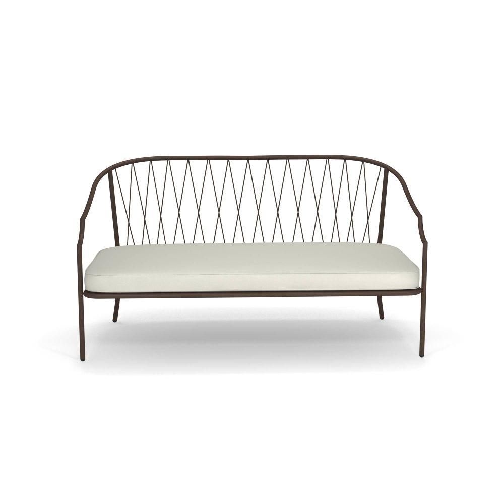 Classical Style Outdoor Steel Sofa | luxury Italian steel garden two seater sofa  | black white grey brown