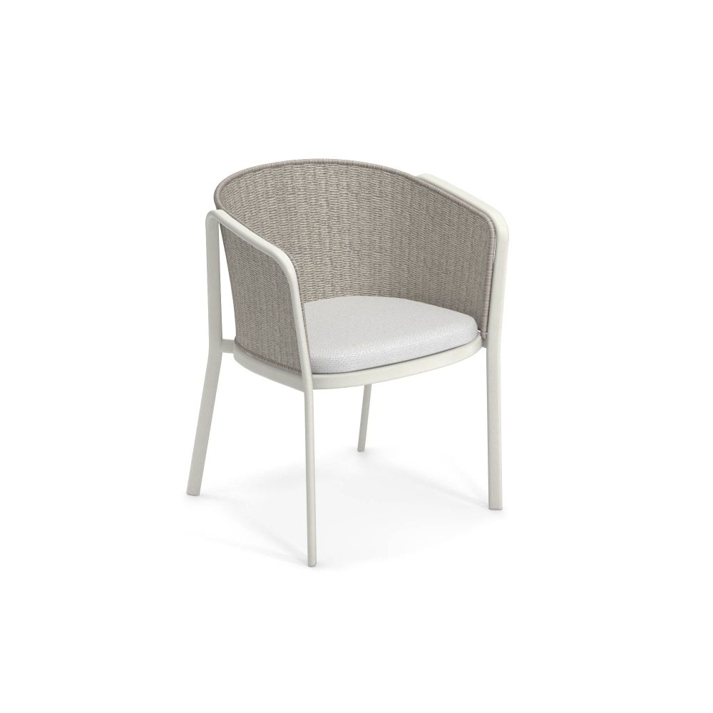 Sleek Rope Lounge Armchair | high end synthetic rope garden armchair | white brown blue | aluminium