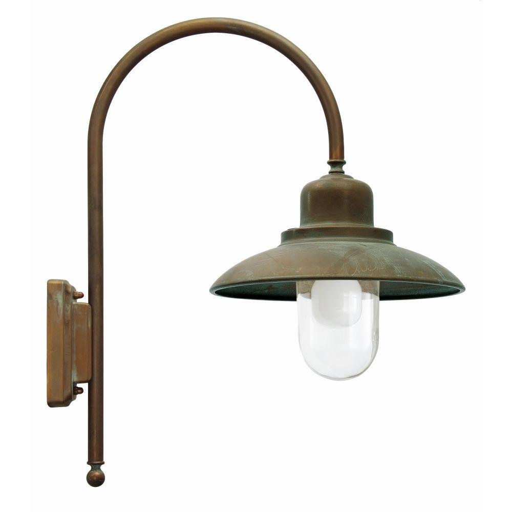 Rustic Antique Metal Outdoor Wall Lamp | high end Italian shaded outdoor wall lamp | e27 led | brass brown