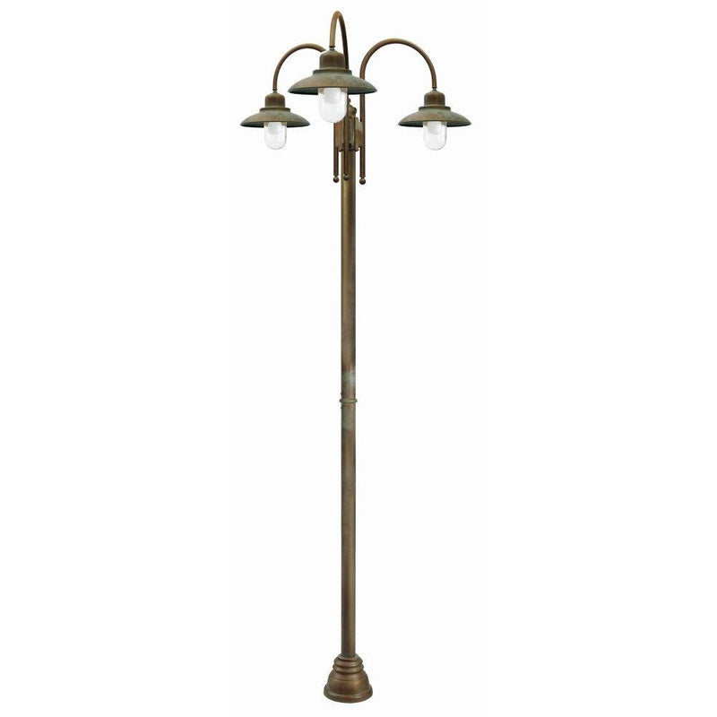 Urban Rustic Outdoor Triple-Headed Floor Lamp | luxury three headed outdoor floor lamp | e27 led | brass brown