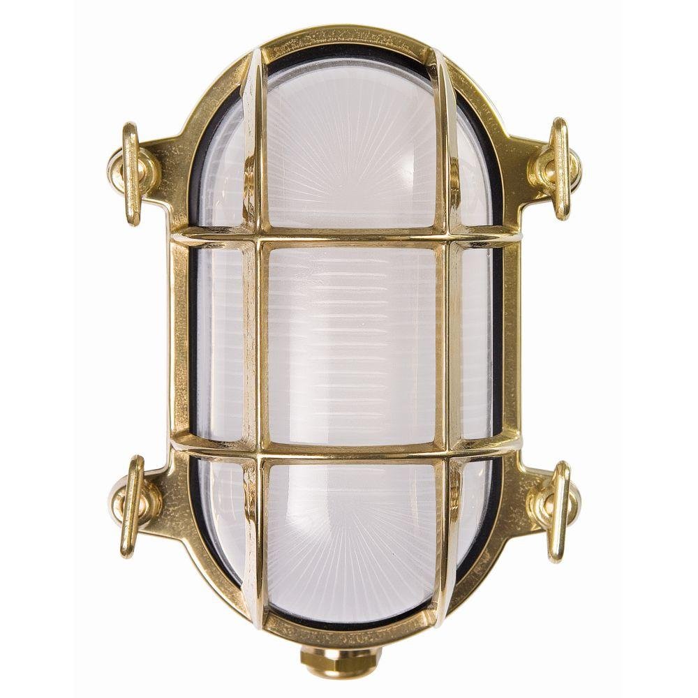 Contemporary Outdoor Metal Caged Wall Light | exterior high end wall sconce with brass finish | e27