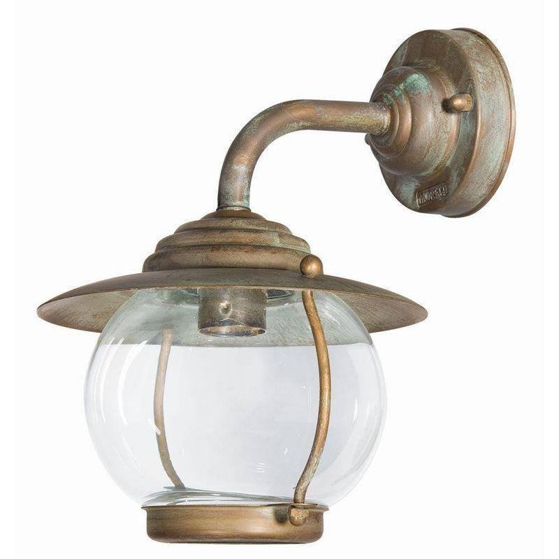 Modern Globe Metal Outdoor Wall Lamp | high end Italian lighting | rustic glass wall lamp | e27 led | brass brown