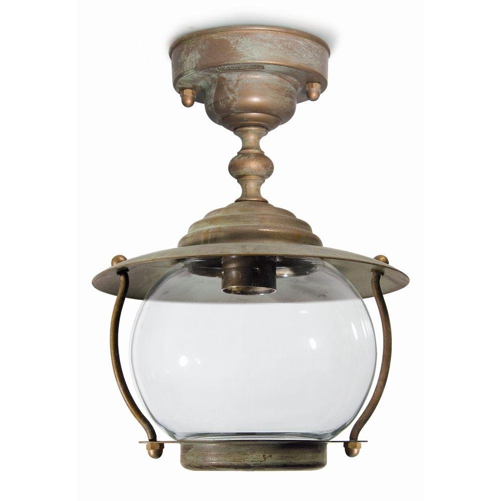 Rustic Modern Globe Metal Outdoor Pendant | luxury Italian glass ceiling lights for sale UK | e27 led | brass brown