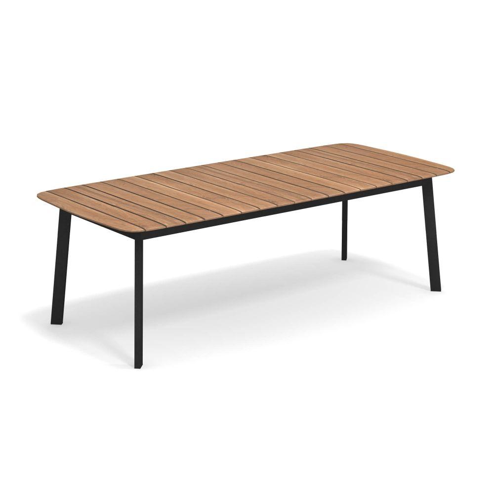 Rectangular Aluminium & Teak Outdoor Dining Table | EMU Shine Dining Table 225cm | 251