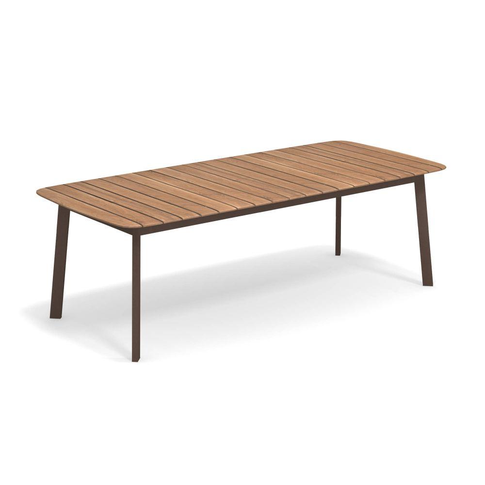 Rectangular Aluminium & Teak Outdoor Dining Table | EMU Shine Dining Table 225cm | 251