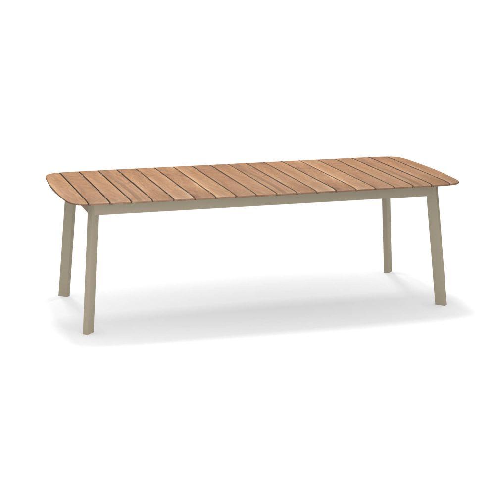 Rectangular Aluminium & Teak Outdoor Dining Table | EMU Shine Dining Table 225cm | 251