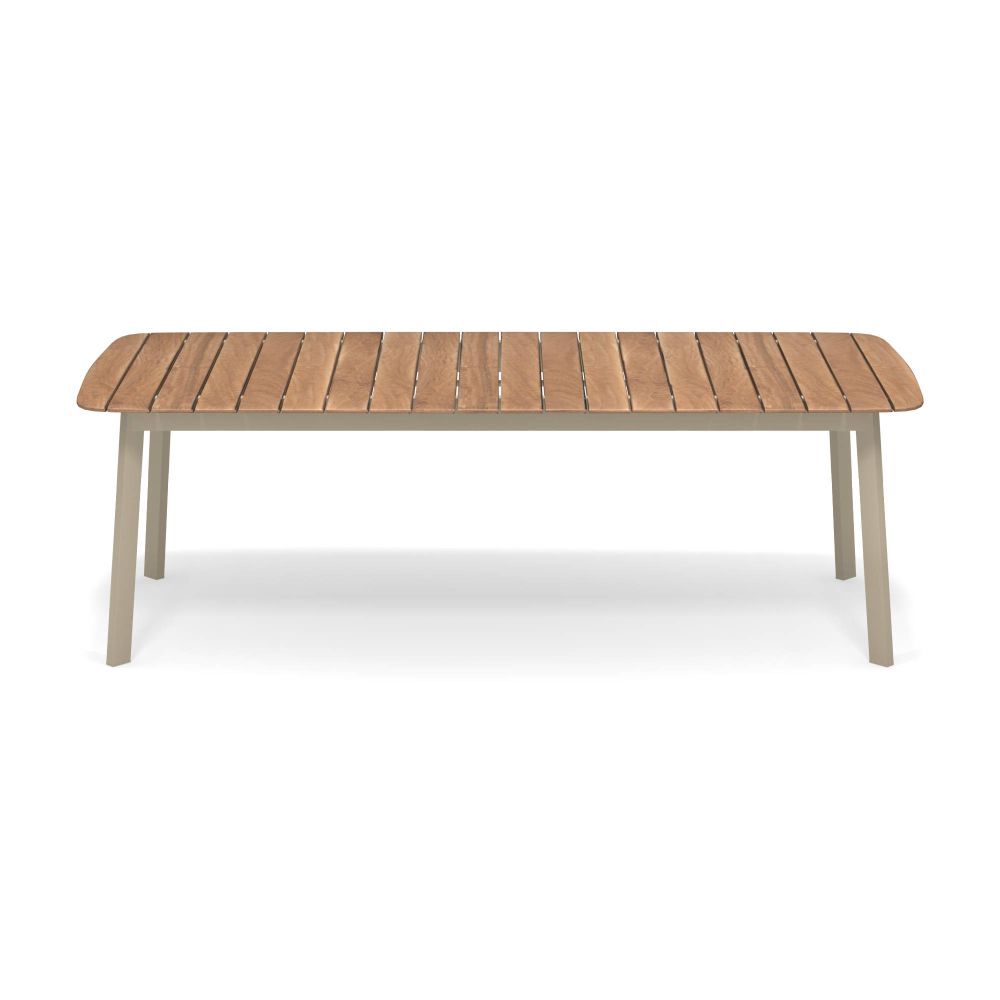 Rectangular Aluminium & Teak Outdoor Dining Table | EMU Shine Dining Table 225cm | 251