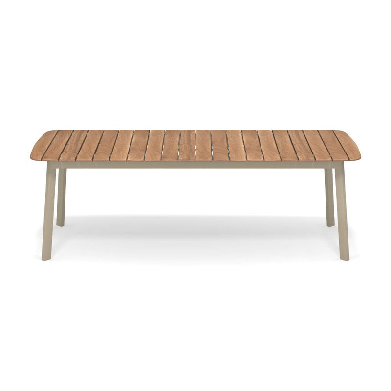 Rectangular Aluminium & Teak Outdoor Dining Table | EMU Shine Dining Table 225cm | 251