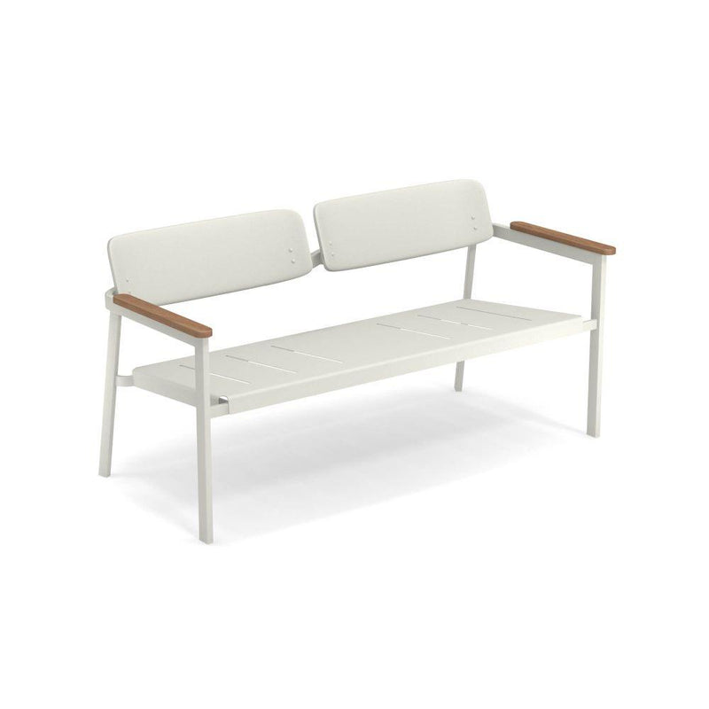Minimal Garden Aluminium Two Seater Sofa | luxury Italian wooden garden lounge sofa | white black taupe brown