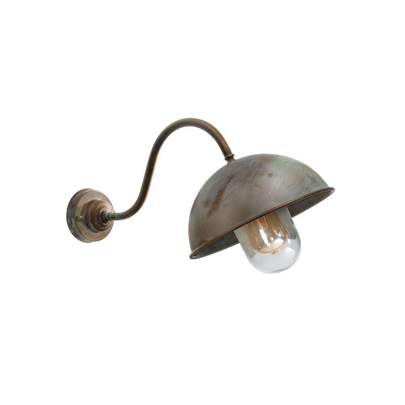 Urban Half-Sphere Metal Wall Light | exterior farmhourse style garden wall lamp | high end Italian lighting for sale | brass brown