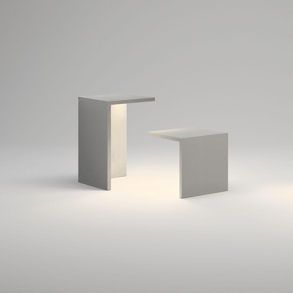 Contemporary Concrete Multi Functional Stool | Light Up Exterior Light Up Stool | Cement | LED High End