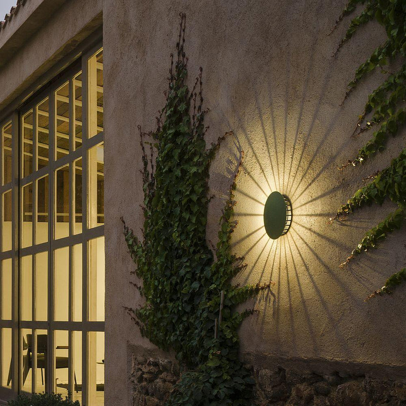 Minimal Sunburst Shadow Wall Light | Metal Caged Luxury Wall Light Made in Spain