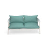 Minimal Modern Two Seater Garden Sofa | luxury comfy metal frame exterior sofa | white black grey beige